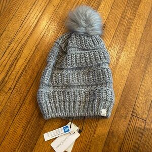 NWT Treasure & Bond Faux Fur Pom Beanie One Size Grey